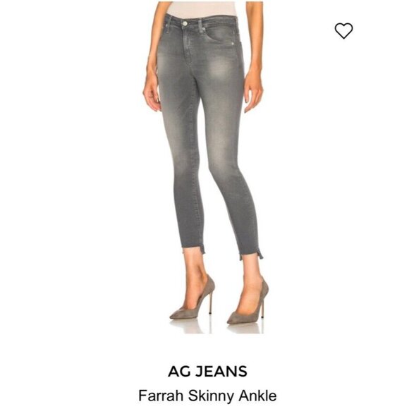AG Adriano Goldschmied Farrah Ankle High Rise Jeans Size 27 (10 Y Grey Shadow ) - Picture 3 of 9